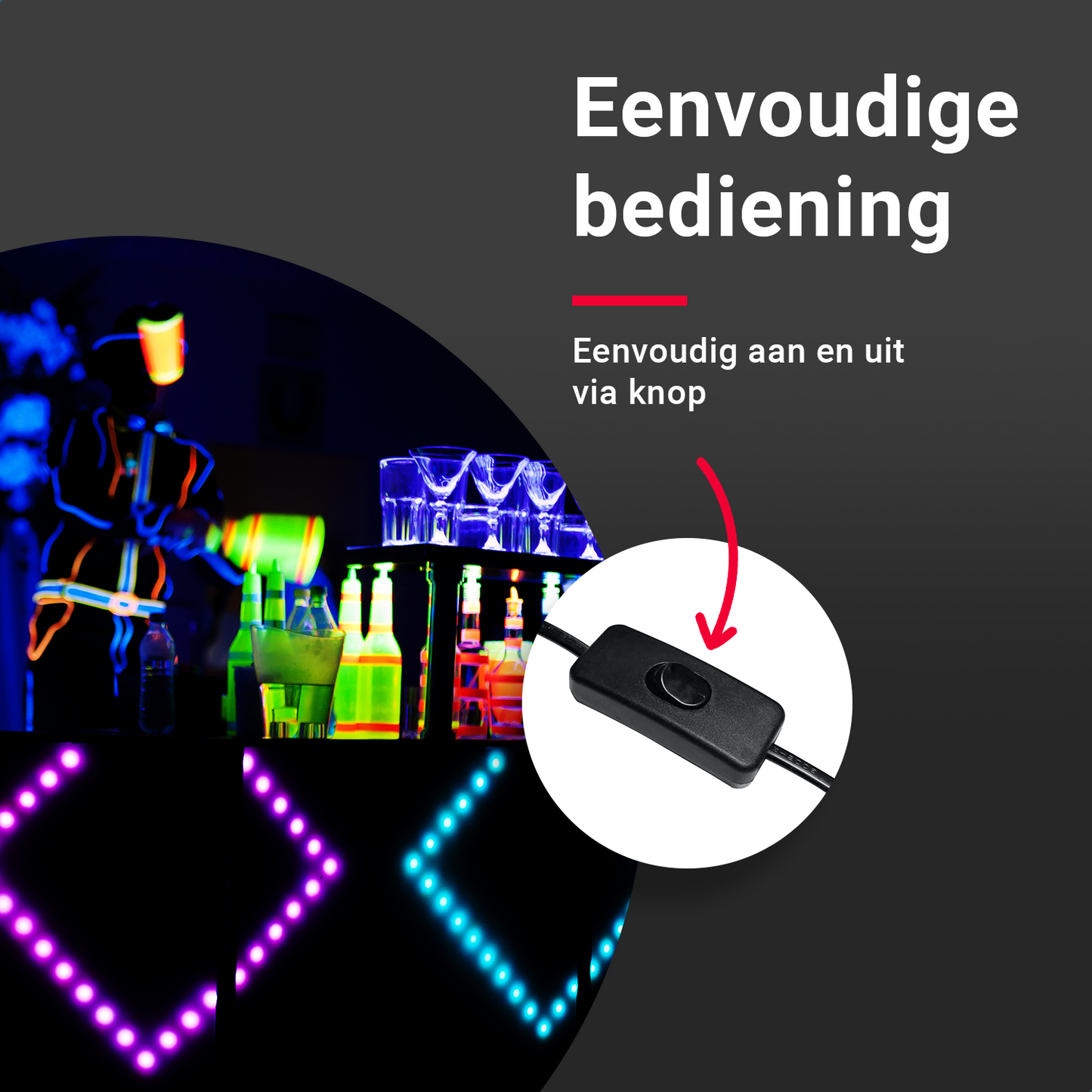 Schakelaar in de kabel van de 200W Blacklight UV Lamp – YPE