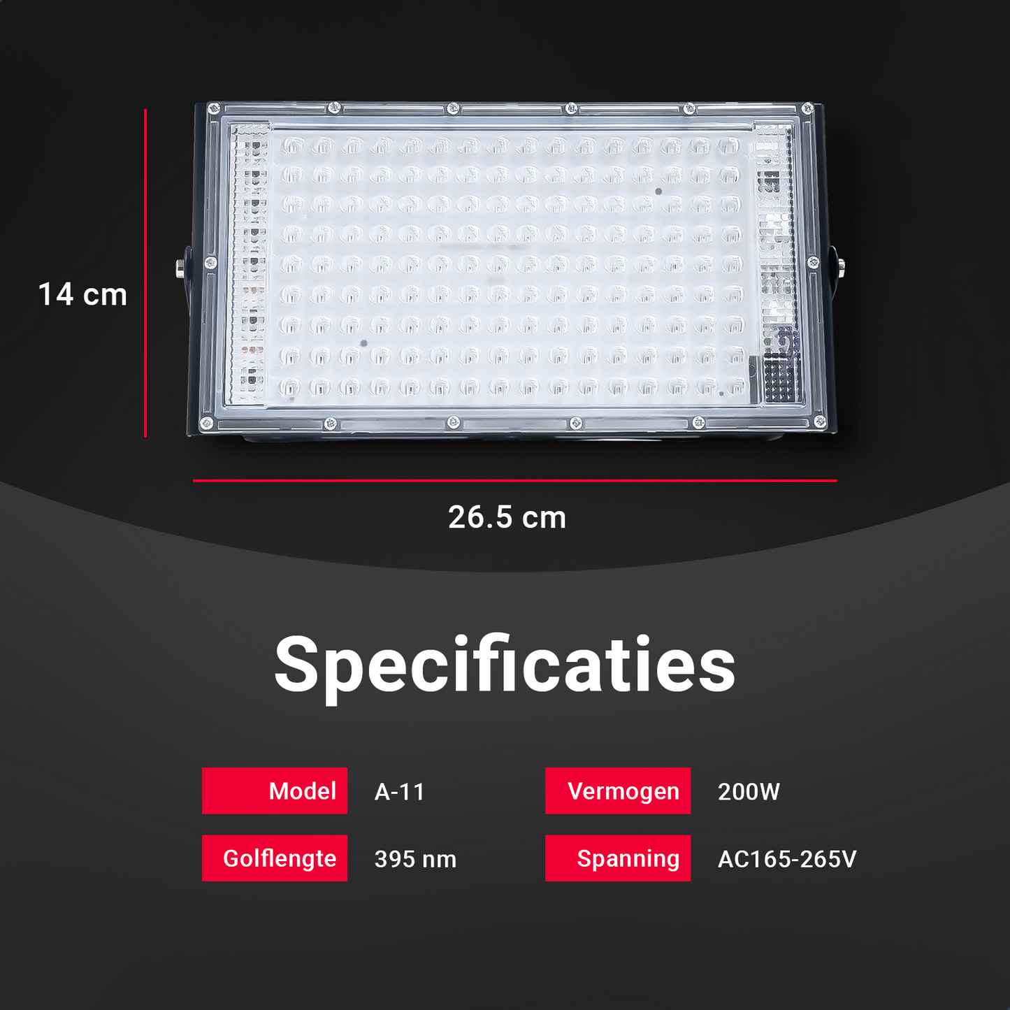 Technische specificaties van de 200W Blacklight UV Lamp – YPE