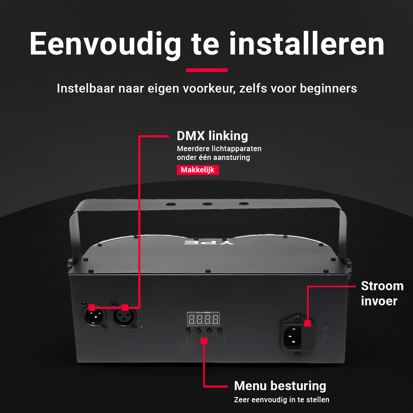 Installatie van de Double-Mirror 4-Hole Laser Butterfly Light met ophangbeugel – YPE