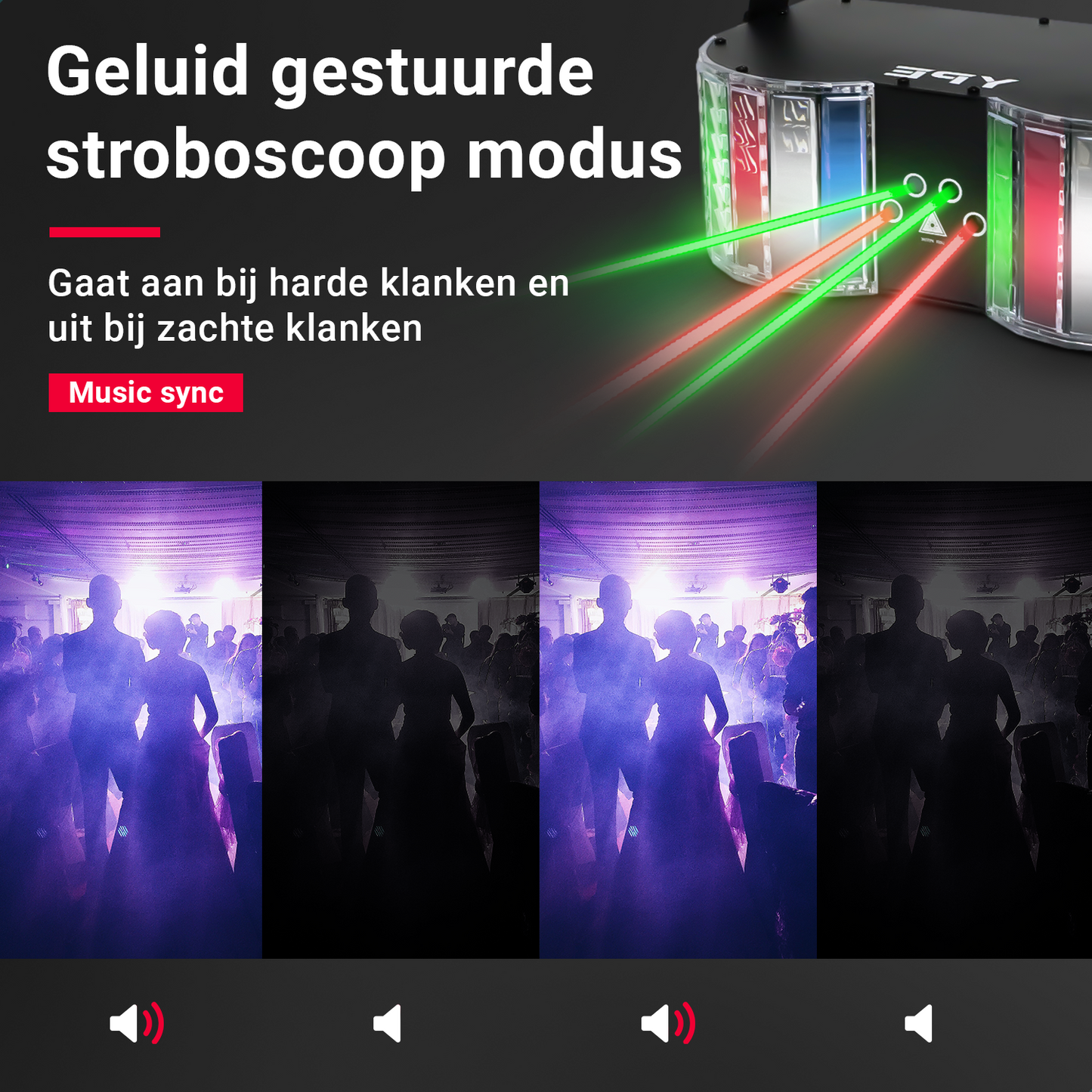Stroboscoop effect van de Double-Mirror 4-Hole Laser Butterfly Light – YPE