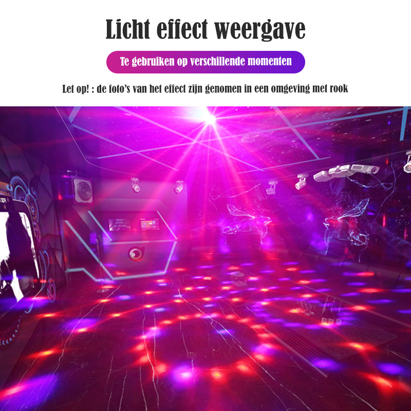 Lichteffect van de Mini Discolamp tijdens gebruik – YPE