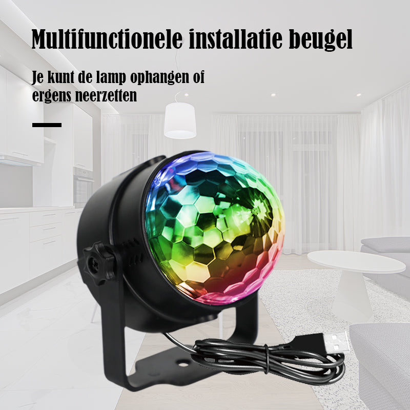 Mini Discolamp van YPE met installatiebeugel voor ophangen of neerzetten