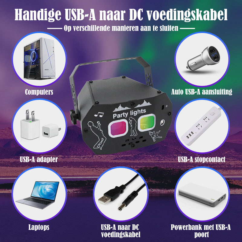USB-A voedingskabel voor de Mini LED & Laser Droom Lamp – YPE