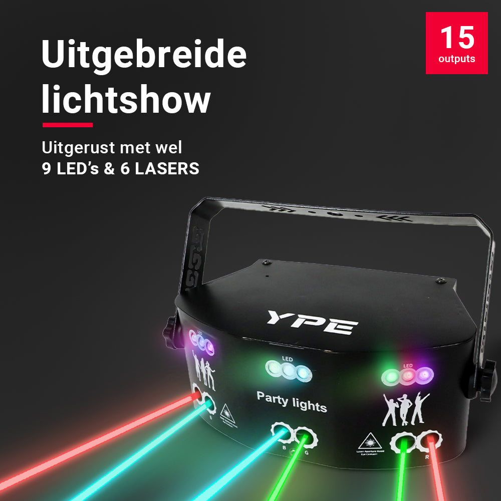 Componenten van de Party Laser met 15 Outputs – lamponderdelen uitgelegd
