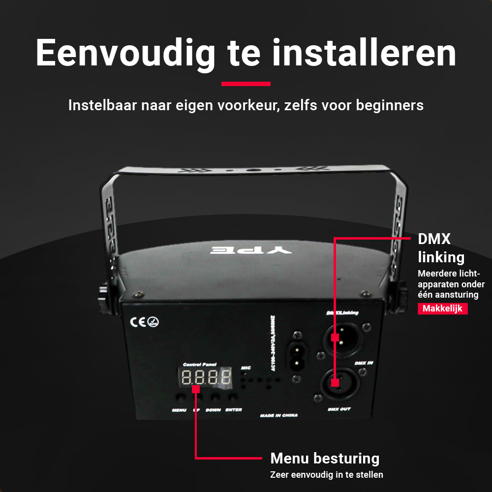 Installatie van Party Laser met 15 Outputs – ophangen of neerzetten