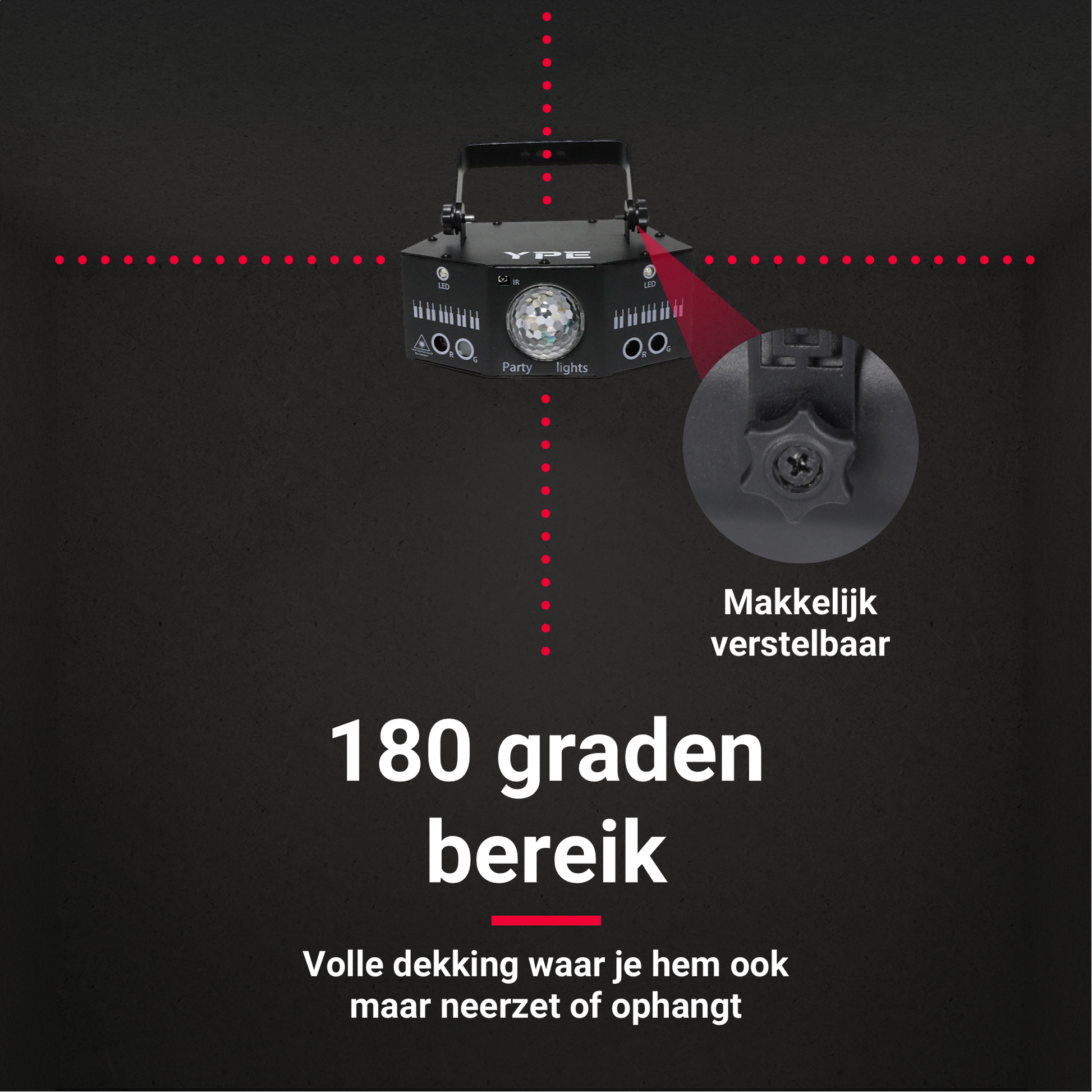 Groot bereik van 180 graden van de 7-Hole Disco Laser Lamp – YPE