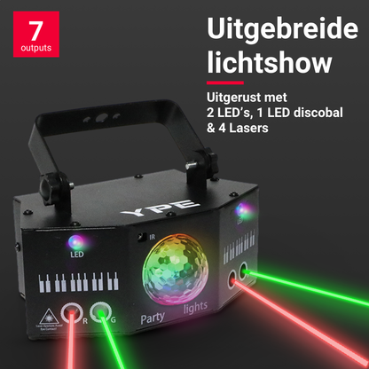 Overzicht van componenten van de 7-Hole Disco Laser Lamp – YPE