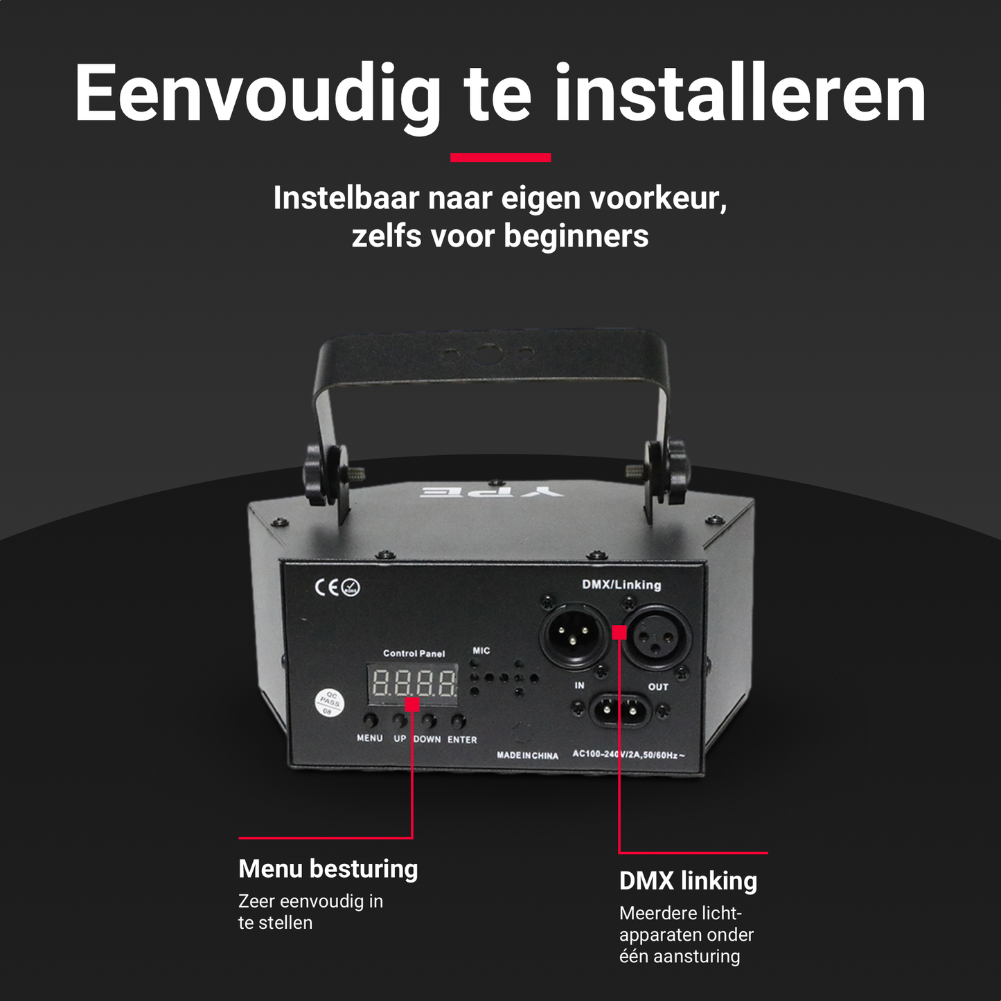 Installatie van de 7-Hole Disco Laser Lamp met ophangbeugel – YPE