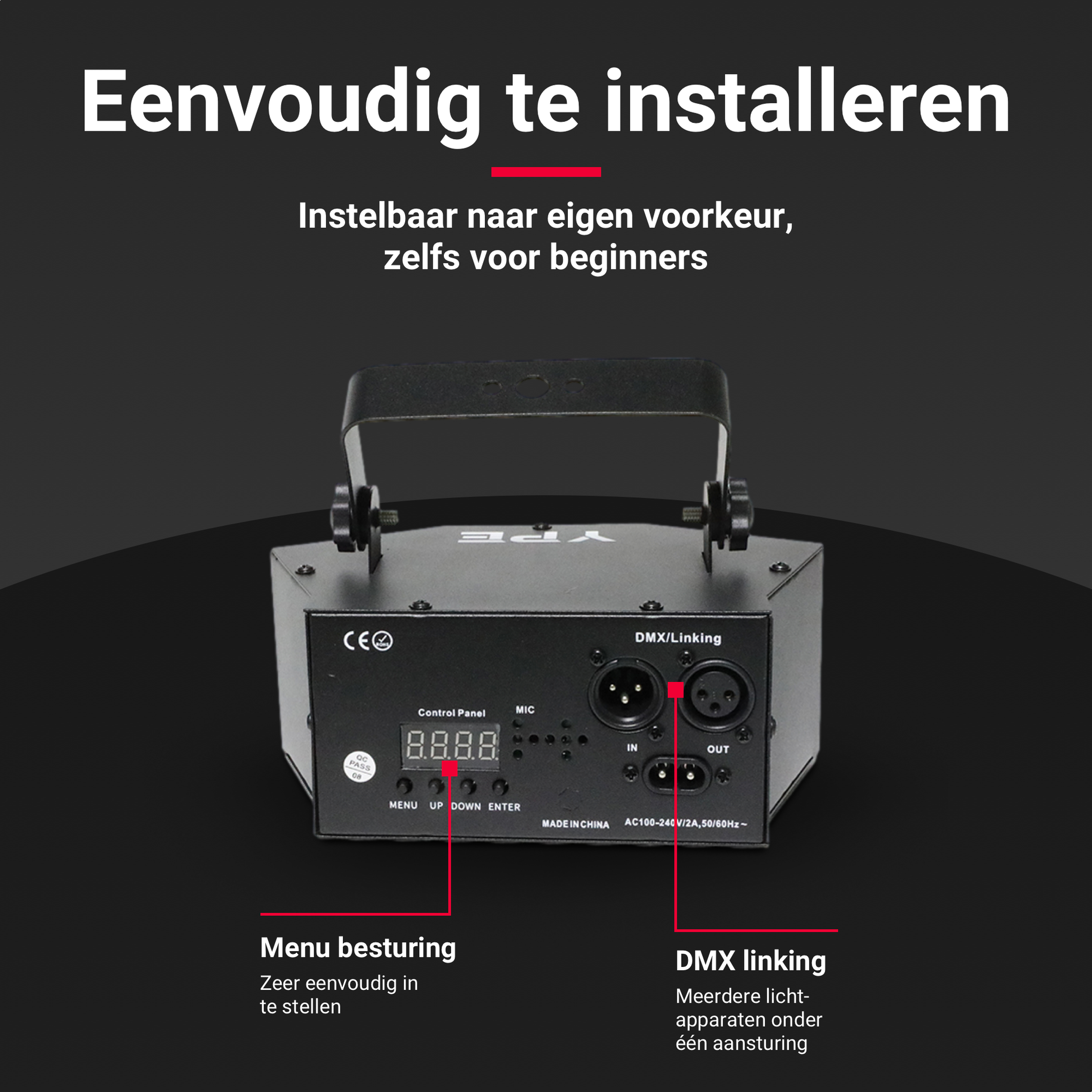 Installatie van de 7-Hole Disco Laser Lamp met ophangbeugel – YPE