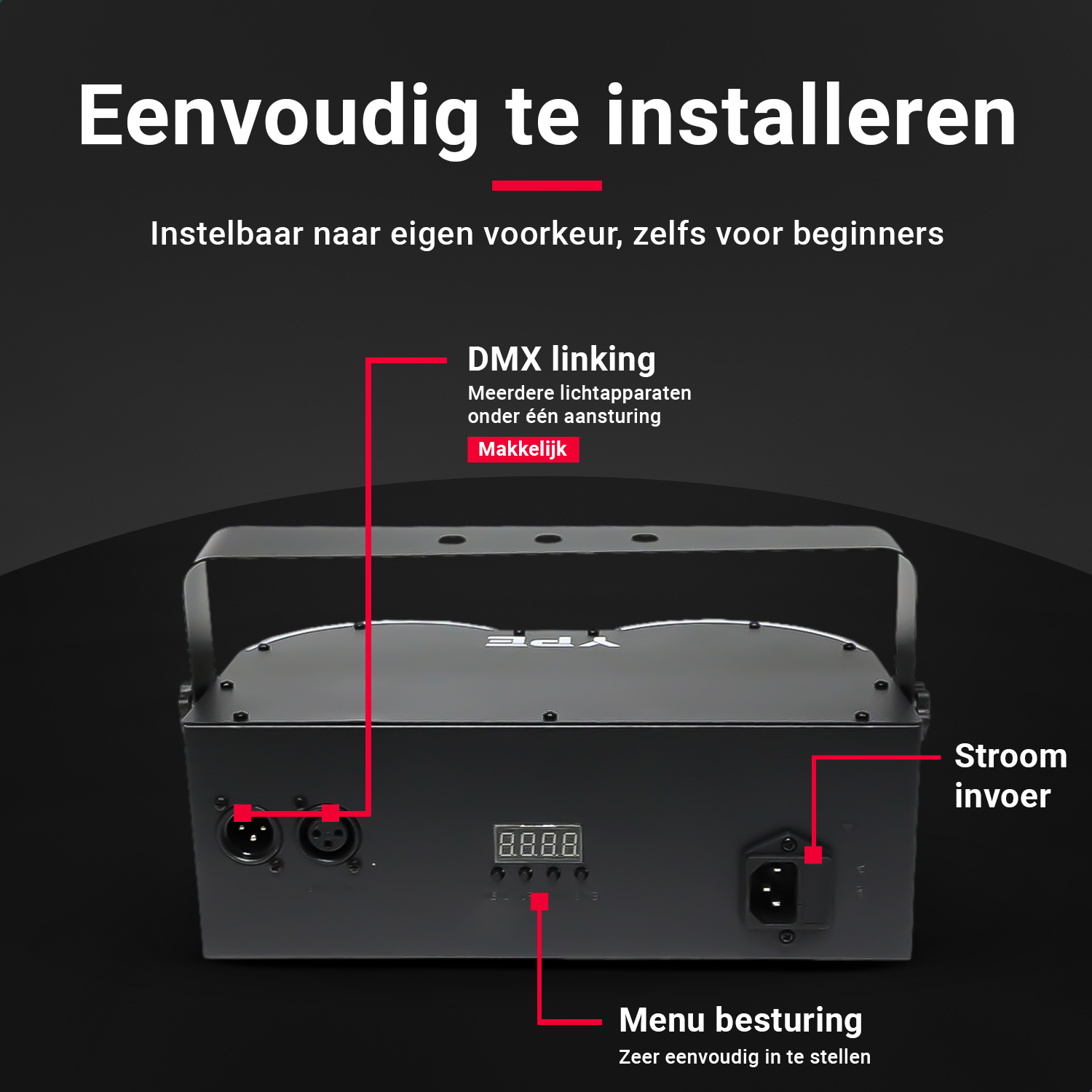 Installatie van de Double-Mirror 4-Hole Laser Butterfly Light met ophangbeugel – YPE