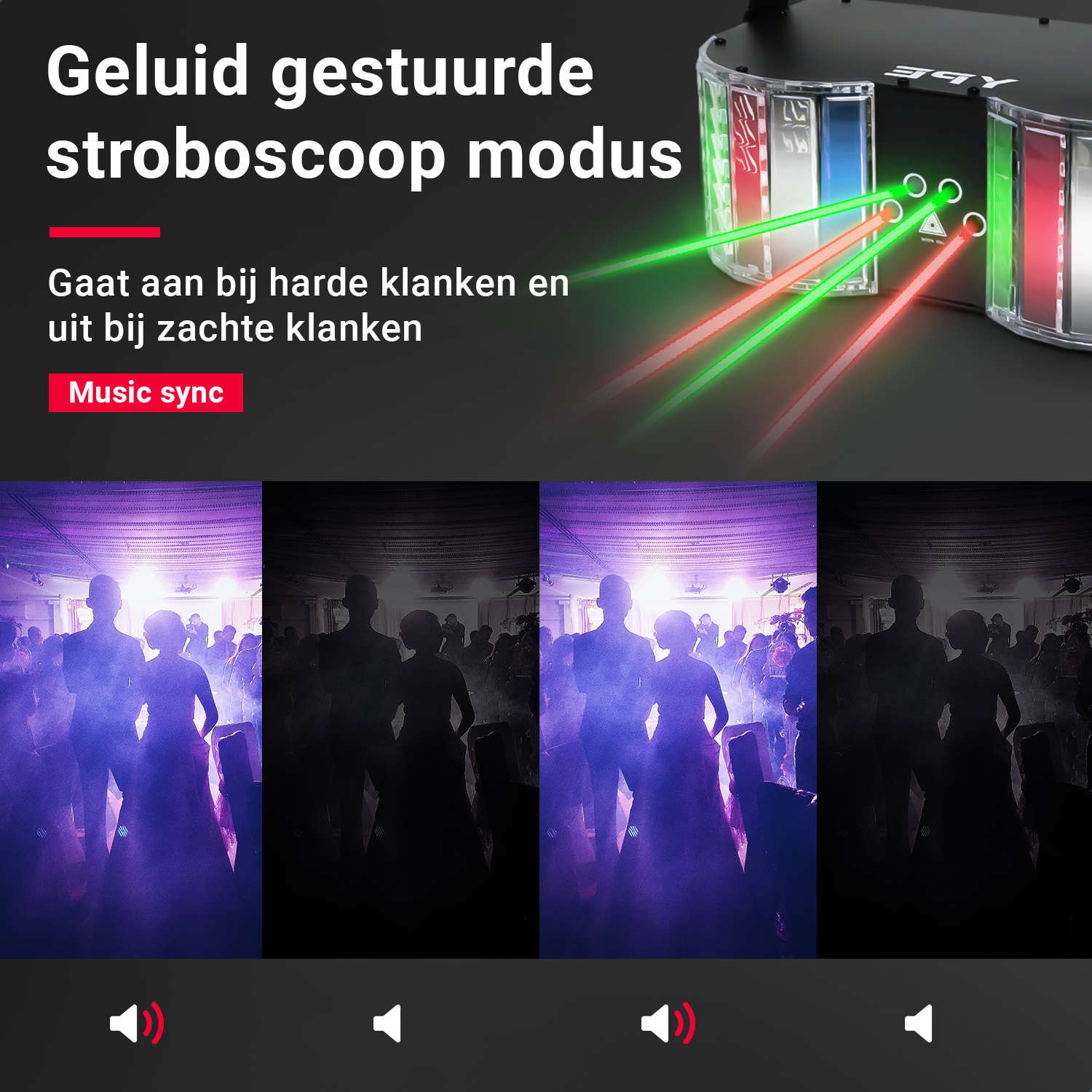 Stroboscoop effect van de Double-Mirror 4-Hole Laser Butterfly Light – YPE