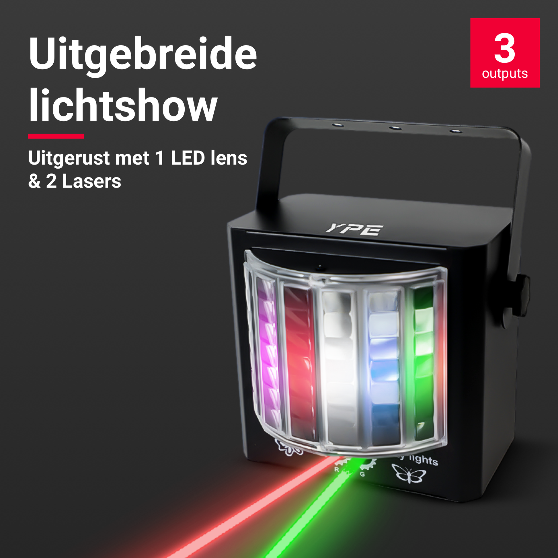 Overzicht van componenten van de Mini Butterfly Lamp – YPE