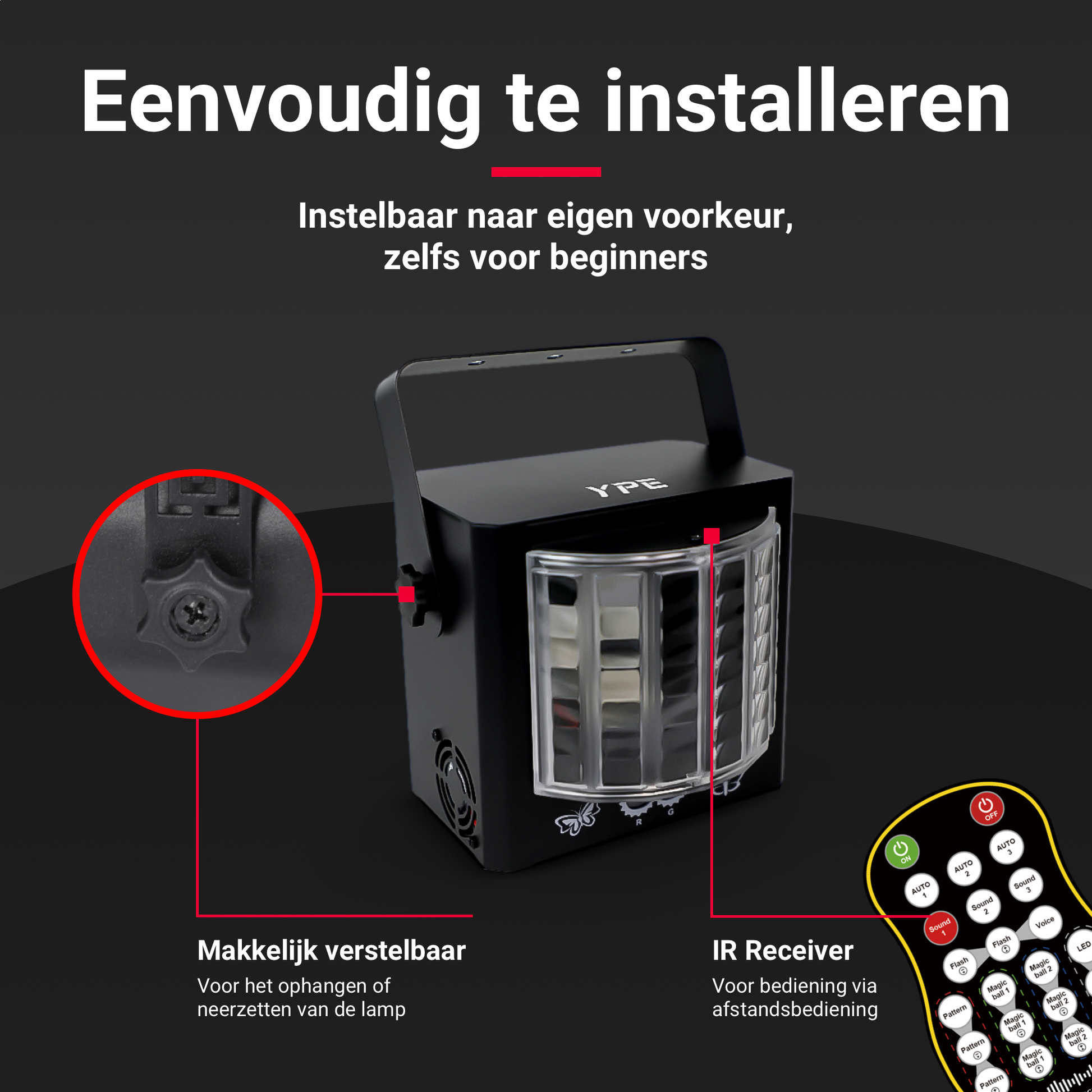Installatie van de Mini Butterfly Lamp met ophangbeugel – YPE