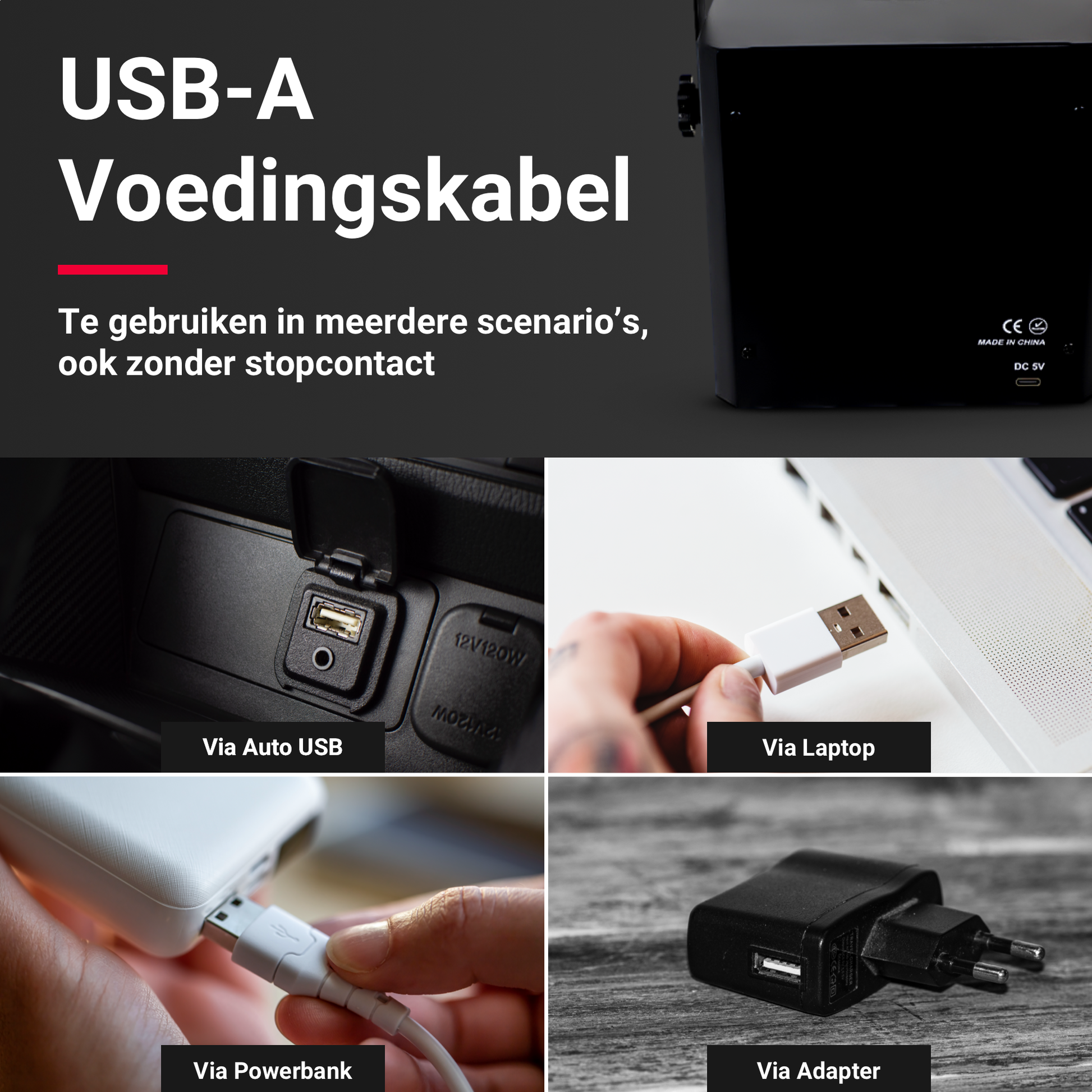 USB-A voedingskabel van de Mini Butterfly Lamp – YPE