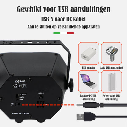 USB-A voedingskabel van Mini Disco Lamp met Droom Effect – YPE
