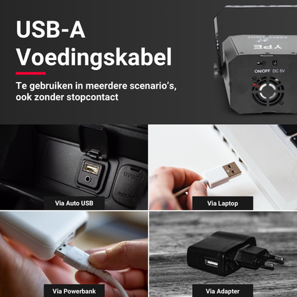 USB-A voedingskabel van de Mini Multifunctionele Disco Lamp – YPE