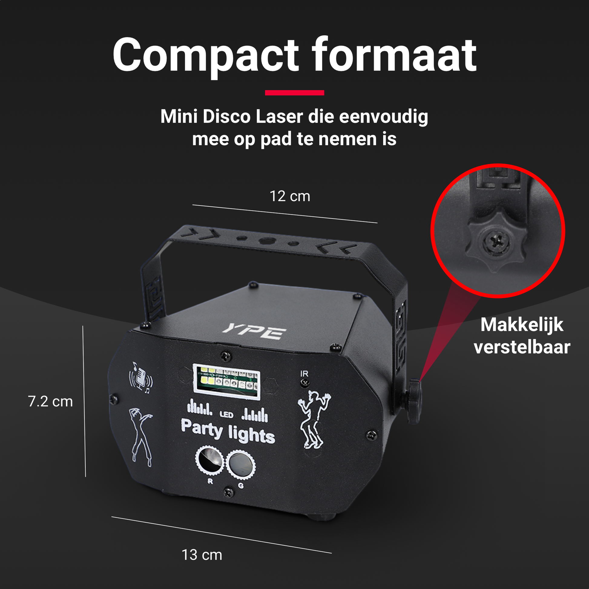 Compact formaat van de Mini Disco Laser met Stroboscoop – YPE