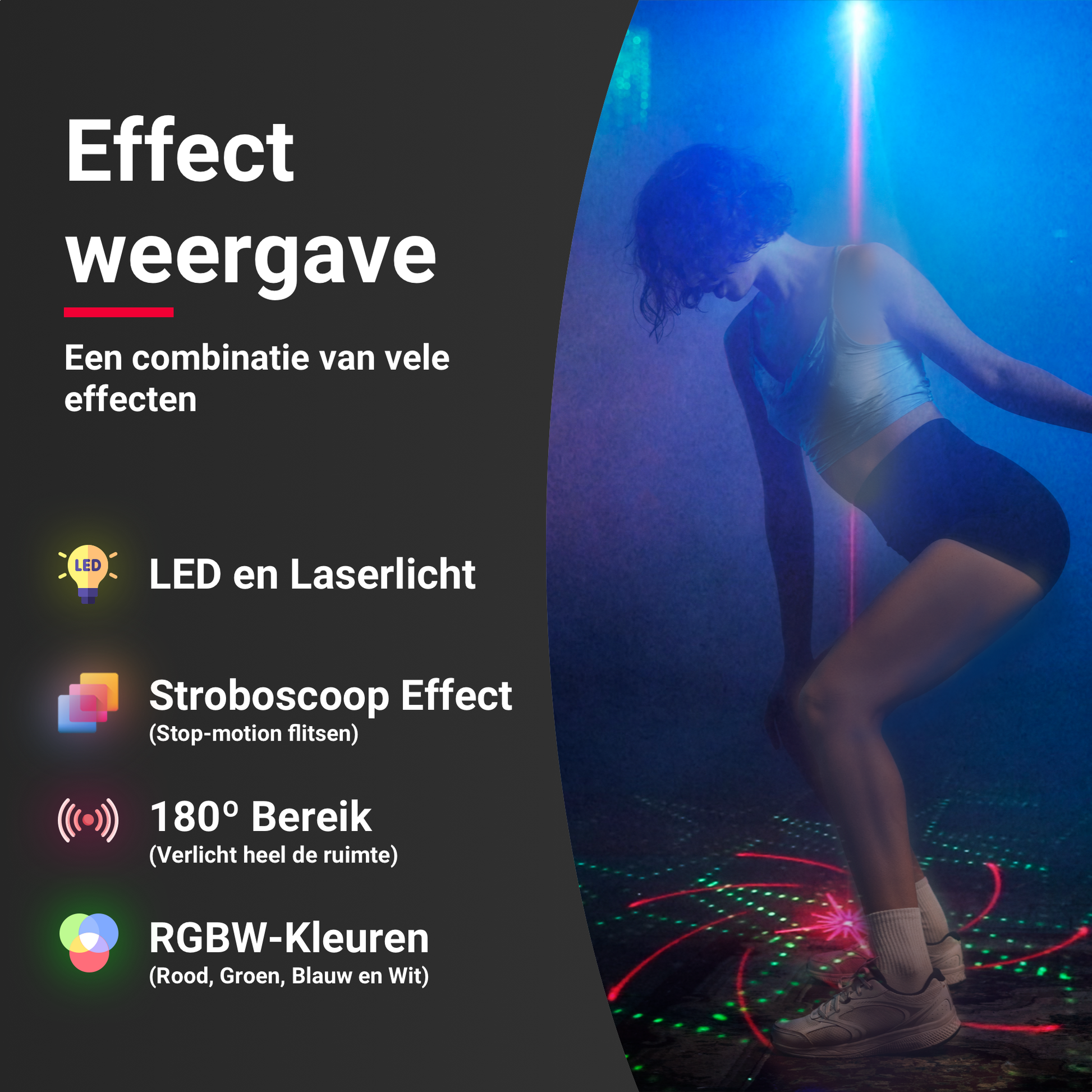 Kleurrijk lichteffect van de Mini Disco Laser met Stroboscoop – YPE