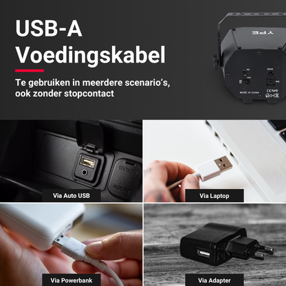 USB-A voedingskabel voor de Mini Disco Laser met Stroboscoop