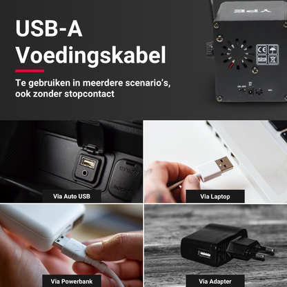 USB-A voedingskabel van de Mini LED & Laser Party Lamp – YPE
